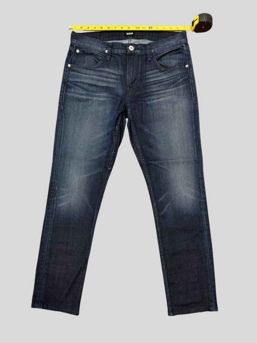 Hudson Blake Slim Straight Men's Jeans Dark Wash Size 33 Tencel Blend Soft Stret
